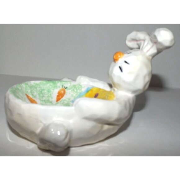 Bunny Easter Egg Carrots trinket soap dish - Picture 3 of 6